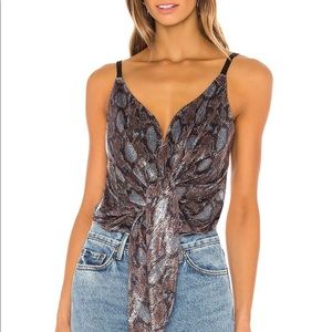 J.O.A. Tie Front Cami Bodysuit size M NWOT